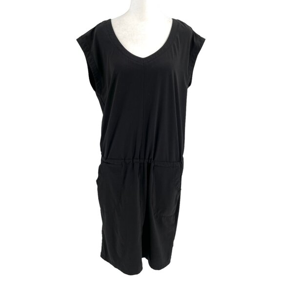 prAna Cap Sleeve Casual Relaxed Fit Dress Pockets Gorpcore Black size Medium - Picture 1 of 9